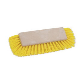 Boardwalk BWK3410 Dual-Surface Scrub Brush, Yellow Polypropylene Bristles, 10" Brush, Plastic Handle