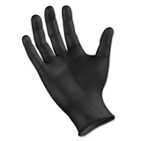 Boardwalk BWK396LBXA Disposable General-Purpose Powder-Free Nitrile Gloves, Large, Black, 4.4 mil, 100/Box