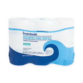Boardwalk BWK454W753PK Disinfecting Wipes, 7 x 8, Fresh Scent, 75/Canister, 3 Canisters/Pack