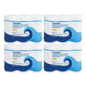 Boardwalk BWK455W753CT Disinfecting Wipes, 8 x 7, Lemon Scent, 75/Canister, 3 Canisters/Pack, 4/Pks/Ct