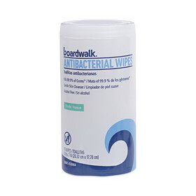 Boardwalk BWK458WA Antibacterial Wipes, 8 x 5 2/5, Fresh Scent, 75/Canister, 6 Canisters/Carton