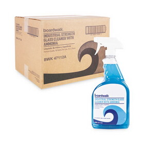 Boardwalk 585600-12ESSN Industrial Strength Glass Cleaner with Ammonia, 32 oz Trigger Bottle, 12/Carton