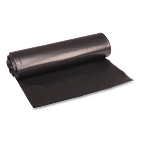 Boardwalk BWK516 Recycled Low-Density Polyethylene Can Liners, 33 gal, 1.2 mil, 33" x 39", Black, Perforated, 10 Bags/Roll, 10 Rolls/Carton