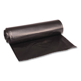 Boardwalk BWK520 Recycled Low-Density Polyethylene Can Liners, 33 gal, 1.6 mil, 33" x 39", Black, Perforated, 10 Bags/Roll, 10 Rolls/Carton