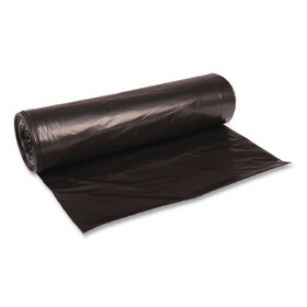 Boardwalk BWK522 Recycled Low-Density Polyethylene Can Liners, 56 gal, 1.6 mil, 43" x 47", Black, Perforated, 20 Bags/Roll, 5 Rolls/Carton