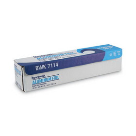 Boardwalk BWK7114 Premium Quality Aluminum Foil Roll, 18" X 500 Ft, 16 Micron Thickness, Silver
