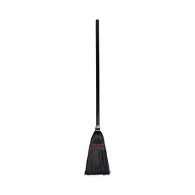 Boardwalk BWK951BP Flag Tipped Poly Lobby Brooms, Flag Tipped Poly Bristles, 38" Overall Length, Natural/Black, 12/Carton