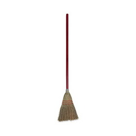 UNISAN BWK951TEA Lobby/toy Broom, Corn Fiber Bristles, 39" Wood Handle, Red/yellow