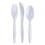 Boardwalk BWKCOMBOKIT Three-Piece Wrapped Cutlery Kit: Fork, Knife, Spoon; White, 250 Kits/carton, Price/CT