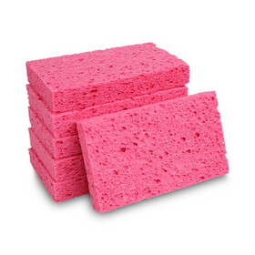 Premiere Pads BWKCS1A Small Cellulose Sponge, 3.6 x 6.5, 0.9" Thick, Pink, 2/Pack, 24 Packs/Carton