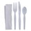 Boardwalk FKTNHWPSWH Four-Piece Cutlery Kit, Fork/Knife/Napkin/Teaspoon, Heavyweight, White, 250/CT, Price/CT