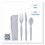 Boardwalk FKTNSHWPSWH 6-Pc. Cutlery Kit, Condiment/Fork/Knife/Napkin/Spoon, Heavyweight, White, 250/CT, Price/CT