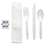 Boardwalk FKTNSMWPSWH Six-Piece Cutlery Kit, Condiment/Fork/Knife/Napkin/Teaspoon, White, 250/Carton, Price/CT