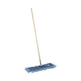 Boardwalk BWKHL245BSPC Dry Mopping Kit, 24 x 5 Blue Synthetic Head, 60" Natural Wood/Metal Handle