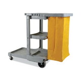 Boardwalk 3485204 Janitor's Cart, Three-Shelf, 22w x 44d x 38h, Gray