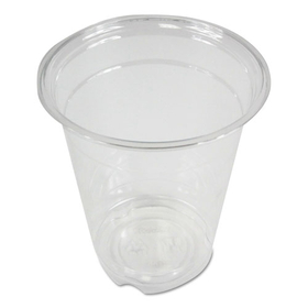 Boardwalk BWKPET12 Clear Plastic Cold Cups, 12 oz, PET, 20 Cups/Sleeve, 50 Sleeves/Carton