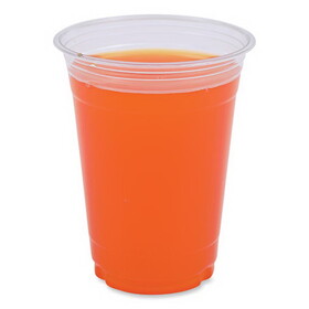 Boardwalk BWKPET16 Clear Plastic Cold Cups, 16 oz, PET, 50 Cups/Sleeve, 20 Sleeves/Carton