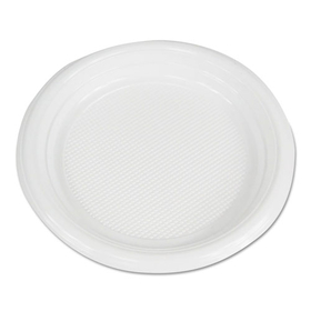 Boardwalk BWKPLTHIPS6WH Hi-Impact Plastic Dinnerware, Plate, 6" dia, White, 1,000/Carton