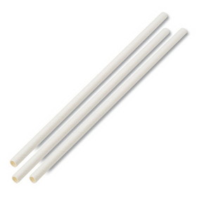 Boardwalk BWKPPRSTRWUW Unwrapped Paper Straws, 7.75" x 0.25" White, 4,800 Straws/Carton