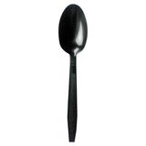 Boardwalk TEAHWPPBLA Heavyweight Polypropylene Cutlery, Teaspoon, Black, 1000/Carton
