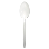 Boardwalk TEAHWPPWH Heavyweight Polypropylene Cutlery, Teaspoon, White, 1000/Carton