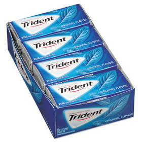 Trident 00 12546 01108 00 Sugar-Free Gum, Original Mint, 14 Sticks/Pack, 12 Pack/Box