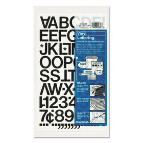 Chartpak CHA01030 Press-On Vinyl Letters & Numbers, Self Adhesive, Black, 1"h, 88/pack