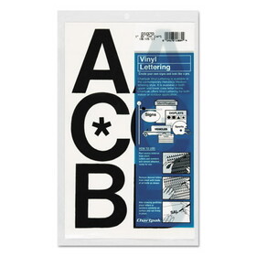 Chartpak CHA01070 Press-On Vinyl Uppercase Letters, Self Adhesive, Black, 3"h, 50/pack