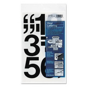 CHARTPAK/PICKETT CHA01170 Press-On Vinyl Numbers, Self Adhesive, Black, 3"h, 10/pack