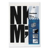 CHARTPAK/PICKETT CHA01184 Press-On Vinyl Uppercase Letters, Self Adhesive, Black, 6