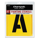 Chartpak CHA01575 Painting Stencil Set, A-Z Set/0-9, Manila, 35/set