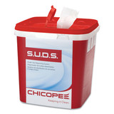 Chicopee CHI0728 S.U.D.S Bucket with Lid, 7.5 x 7.5 x 8, Red/White, 3/Carton