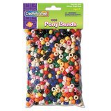 THE CHENILLE KRAFT COMPANY CKC3552 Pony Beads, Plastic, 6mm X 9mm, Assorted Colors, 1000 Beads/pack