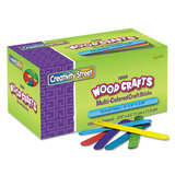 THE CHENILLE KRAFT COMPANY CKC377502 Colored Wood Craft Sticks, 4 1/2 X 3/8, Wood, Assorted, 1000/box
