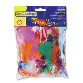 THE CHENILLE KRAFT COMPANY CKC4502 Bright Hues Feather Assortment, Bright Colors, 1 Oz Pack