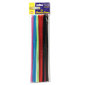 THE CHENILLE KRAFT COMPANY CKC711201 Regular Stems, 12" X 4mm, Metal Wire, Polyester, Assorted, 100/pack