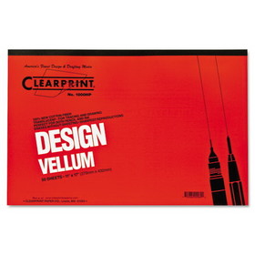 Clearprint 10001416 Design Vellum Paper, 16lb, 11 x 17, Translucent White, 50/Pad