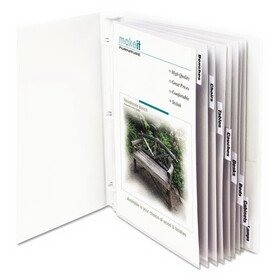 C-Line CLI05587 Sheet Protectors With Index Tabs, Clear Tabs, 2", 11 X 8 1/2, 8/st