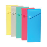 C-Line CLI05600DS Slider Pencil Case, 11.43 x 9.5 x 0.6, Sandy Gray, Seafoam Green, Seaside Blue, Sunset Red, Sunny Yellow, 24/Carton