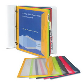C-Line CLI06650 Binder Pocket With Write-On Index Tabs, 9 11/16 X 11 3/16, Assorted, 5/set