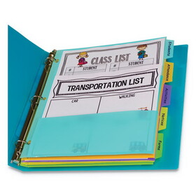 C-Line 07650 Index Dividers with Multi-Pockets, 5-Tab, 11.5 x 10, Assorted, 1 Set