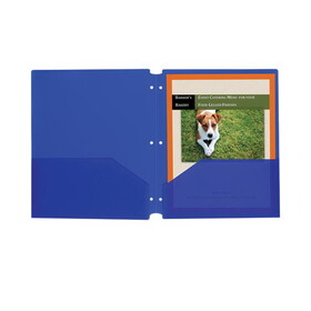C-Line CLI32935 Two-Pocket Heavyweight Poly Portfolio Folder, 3-Hole Punch, 11 x 8.5, Blue, 25/Box
