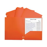 C-Line CLI33932BX Two-Pocket Heavyweight Poly Portfolio Folder, 3-Hole Punch, 11 x 8.5, Orange, 25/Box