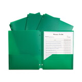 C-Line CLI33933BX Two-Pocket Heavyweight Poly Portfolio Folder, 3-Hole Punch, 11 x 8.5, Green, 25/Box