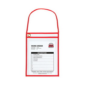C-Line CLI41924 1-Pocket Shop Ticket Holder w/Setrap and Red Stitching, 75-Sheet, 9 x 12, 15/Box