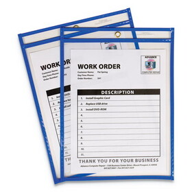 C-Line 43915 Stitched Shop Ticket Holders, Top Load, Super Heavy, Clear, 9" x 12" Inserts, 15/Box