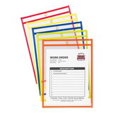 C-Line 43920 Stitched Shop Ticket Holders, Neon, Assorted 5 Colors, 75