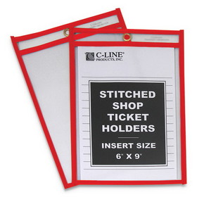 C-Line CLI43969 Stitched Shop Ticket Holders, Top Load, Super Heavy, Clear, 6" x 9" Inserts, 25/Box