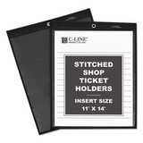 C-Line 45114 Shop Ticket Holders, Stitched, One Side Clear, 75 Sheets, 11 x 14, 25/BX