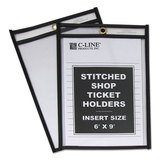 C-LINE PRODUCTS, INC CLI46069 Shop Ticket Holders, Stitched, Both Sides Clear, 50